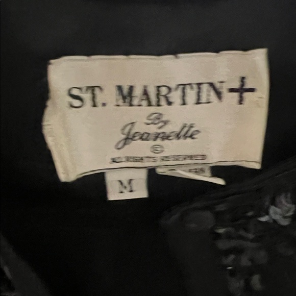 Black Sequined Pea Coat with Elephant Embroidery - Picture 2 of 3